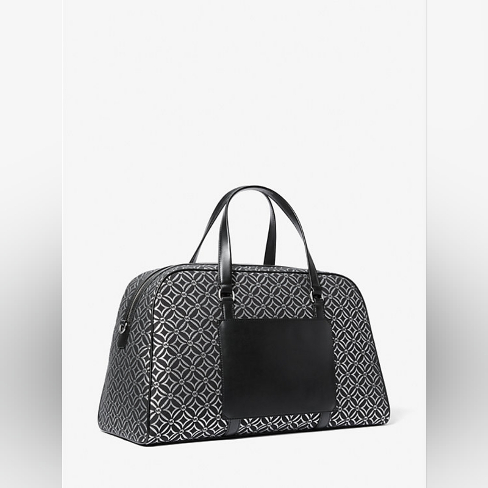 Michael Kors-NWT-Jet Set Travel Extra-Large Metallic Logo Jacquard Weekender Bag - Picture 3 of 16